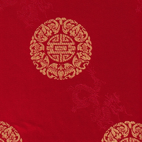 Chinese Brocade Paper- Longevity Design in Gold on Red 26x16.75" Sheet Chinese Brocade Paper- Longevity Design in Gold on Red 26x16.75" Sheet