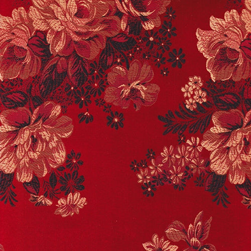 Chinese Brocade Paper- Gold and Black Roses and Iris on Red 26x16.75" Sheet Chinese Brocade Paper- Gold and Black Roses and Iris on Red 26x16.75" Sheet 