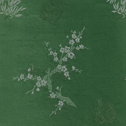 Chinese Brocade Paper- Sakura and Bamboo on Green 26x16.75" Sheet   Chinese Brocade Paper- Sakura and Bamboo on Green 26x16.75" Sheet 