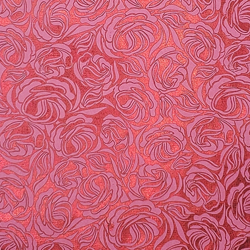 **NEW!** Metallic Maroon Roses on Hibiscus Pink Paper 22x20" Sheet **NEW!** Metallic Maroon Roses on Hibiscus Pink Paper 22x20" Sheet