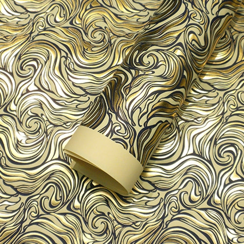 Rossi Limited Edition Letterpress Gold Foil Marble Pattern- Pale Yellow Rossi Limited Edition Letterpress Gold Foil Marble Pattern- Pale Yellow