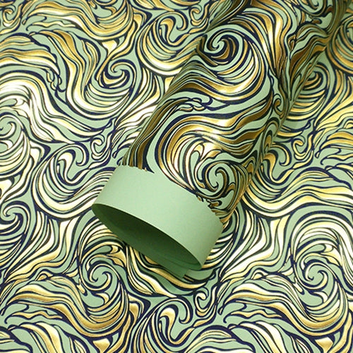 Rossi Limited Edition Letterpress Gold Foil Marble Pattern- Pale Green Rossi Limited Edition Letterpress Gold Foil Marble Pattern- Pale Green