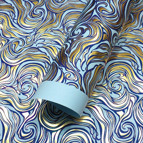 Rossi Limited Edition Letterpress Gold Foil Marble Pattern- Sky Blue Rossi Limited Edition Letterpress Gold Foil Marble Pattern- Sky Blue