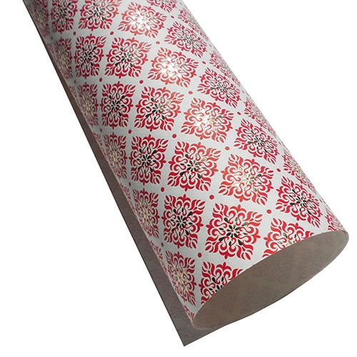 Rossi Italian Gold Foil Letterpress Paper- Snowflakes in Red with Gold 20x28" Sheet Rossi Italian Gold Foil Letterpress Paper- Snowflakes in Red with Gold 20x28" Sheet