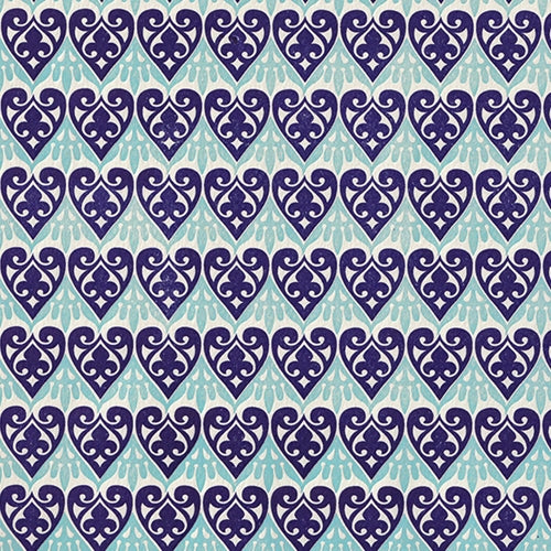 Rossi Italian Letterpress Paper- Hearts in Deep Blue and Turquoise 20x28" Sheet Rossi Italian Letterpress Paper- Hearts in Deep Blue and Turquoise 20x28" Sheet 