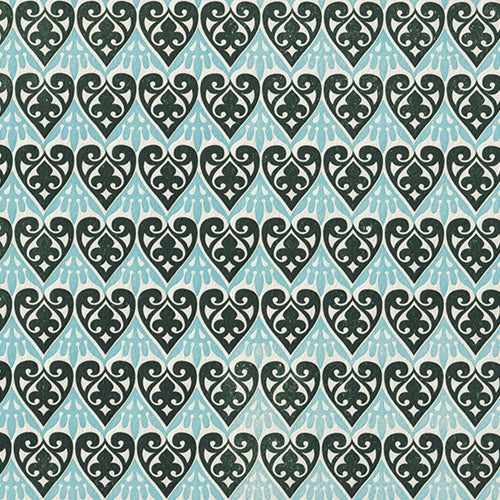 Rossi Italian Letterpress Paper- Hearts in Green and Aqua 20x28" Sheet Rossi Italian Letterpress Paper- Hearts in Green and Aqua 20x28" Sheet 