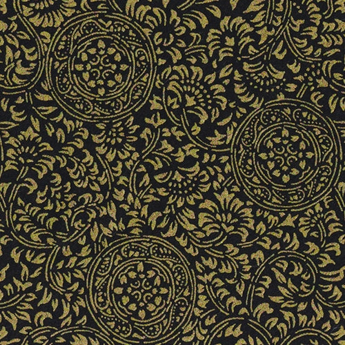 **NEW!** Chiyogami- Metallic Gold Vines and Circular Florals on Black 19x25" Sheet Chiyogami- Metallic Gold Vines and Circular Florals on Black 19x25" Sheet