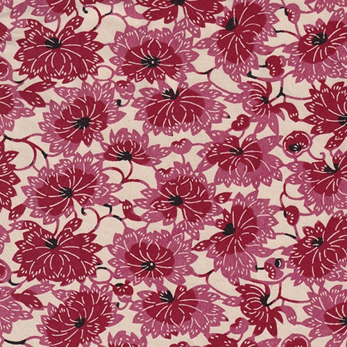 Japanese Hana Yuzen Blossom- Berry 19x25" Sheet Japanese Hana Yuzen Blossom- Berry 19x25" Sheet