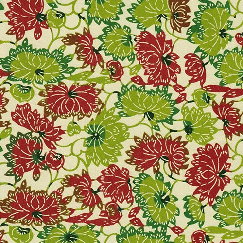 Japanese Hana Yuzen Blossom- Lime 19x25" Sheet Japanese Hana Yuzen Blossom- Lime 19x25" Sheet