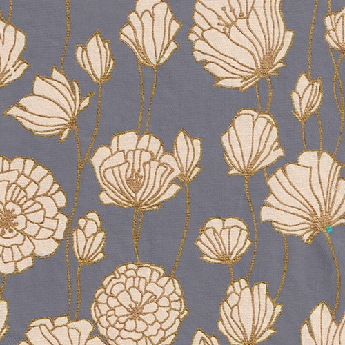 Printed Cotton Paper from India- Art Nouveau Flowers on Slate Gray 20x30" Sheet Printed Cotton Paper from India- Art Nouveau Flowers on Slate Gray 20x30" Sheet