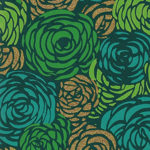 Printed Cotton Paper from India- Flowers in Green, Teal, and Gold on Dark Green 22x30 Inch Sheet Printed Cotton Paper from India- Flowers in Green, Teal, and Gold on Dark Green 22x30 Inch Sheet