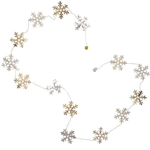 Decorative Paper Garland- Gold & Silver Snowflakes Decorative Paper Garland- Gold & Silver Snowflakes
