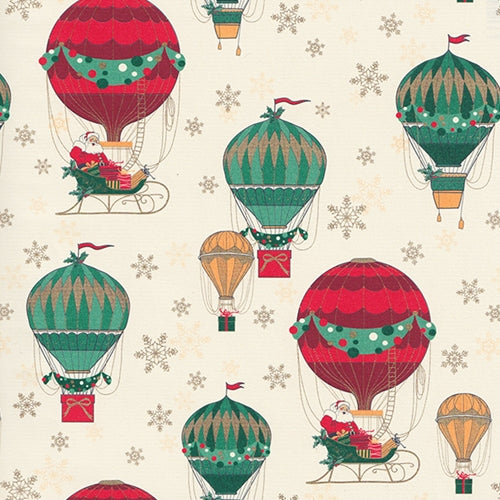 Rossi Decorated Papers from Italy - Christmas Balloon Ride with Santa 28"x40" Sheet Rossi Decorated Papers from Italy - Christmas Balloon Ride with Santa 28"x40" Sheet