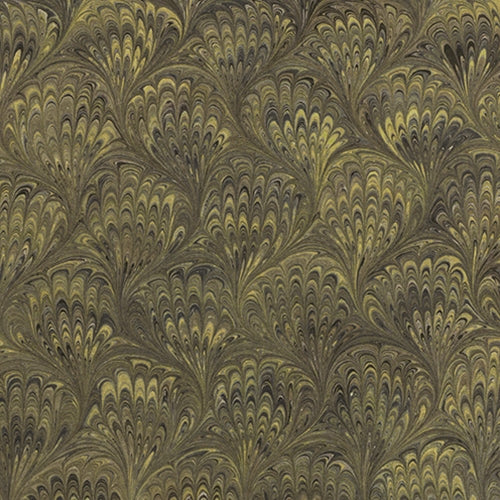 Handmade Italian Marble Paper- Peacock Brown & Gold  19.5 x 27" Sheet Handmade Italian Marble Paper- Peacock Brown & Gold 19.5 x 27" Sheet