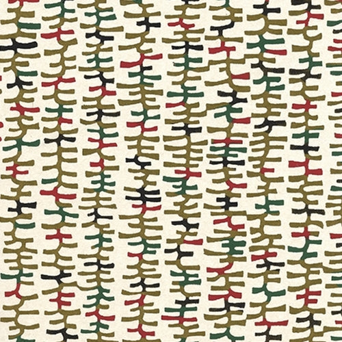 Katazome-shi Paper- Green, Olive, and Red Vine 18x24" Sheet  Katazome-shi Paper- Green, Olive, and Red Vine 18x24" Sheet