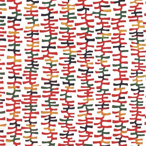 Katazome-shi Paper- Red, Yellow, & Green Vines 18x24" Sheet Katazome-shi Paper- Red, Yellow, & Green Vines 18x24" Sheet