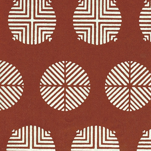 Katazome-shi Paper- Geometric Medallions on Brown 18x24" Sheet Katazome-shi Paper- Geometric Medallions on Brown 18x24" sheet