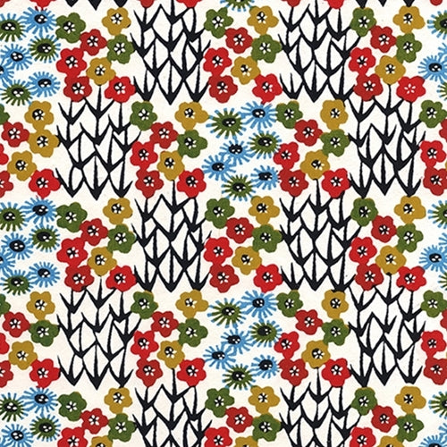 Katazome-shi Paper- Multicolor Garden Pattern 18x24" sheet Katazome-shi Paper- Multicolor Garden Pattern 18x24" sheet 
