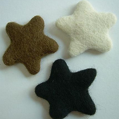 Felted Wool Stars by WooLaLa Lime/Light Blue/Dark Blue