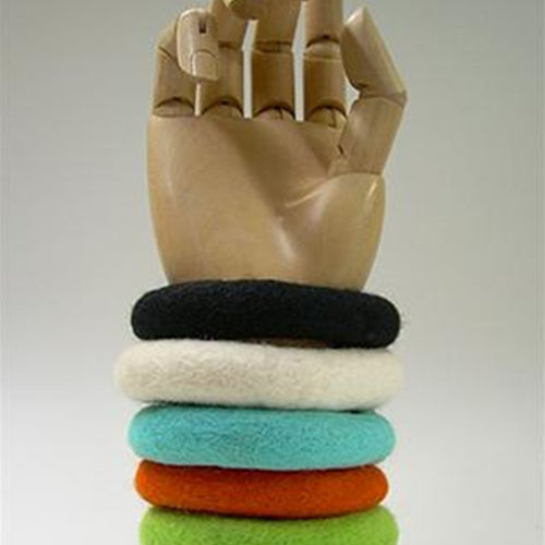 Felted Wool Bracelet Aquamarine Blue