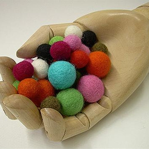Felted Wool Beads Brown 3/4 Inch (9 Pack)