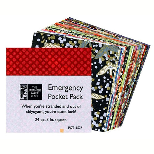 Emergency Chiyogami Paper Pack Emergency Chiyogami Pocket Pack - Twenty-four 3 Inch Square Sheets 