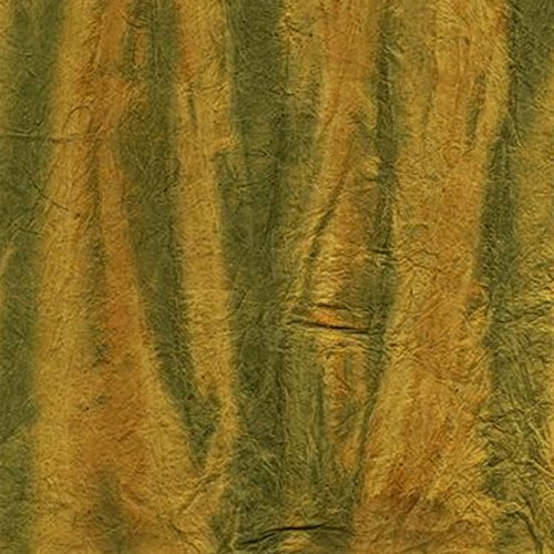 Yanagi Lokta Paper Brown and Green on Yellow - 20"x26" Sheet