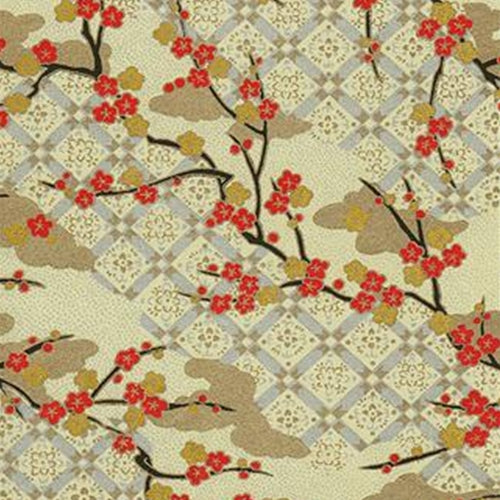 Cherry Blossoms Over Lattice - 18"x24" Sheet Cherry Blossoms Over Lattice - 18"x24" Sheet