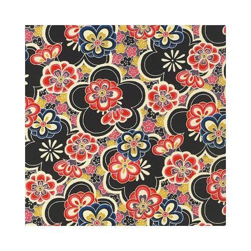 Black &amp; Multicolor Floral Pattern - 18"x24" Sheet black &amp;amp; multicolor floral pattern - 18"x24" sheet 