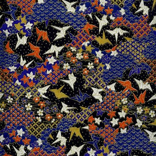 Cranes and Flowers on Blue - 19"x25" Sheet Cranes and Flowers on Blue - 19"x25" Sheet