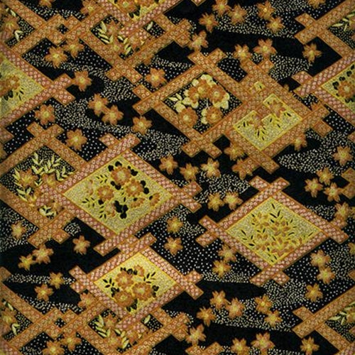 Gold and Orange Flowers on Black - 19"x25" Sheet gold and orange flowers on black - 19"x25" sheet 