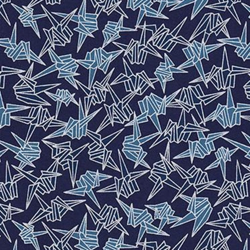 Indigo Origami Cranes - 31.5"x21.5" Sheet Indigo Origami Cranes - 31.5"x21.5" Sheet
