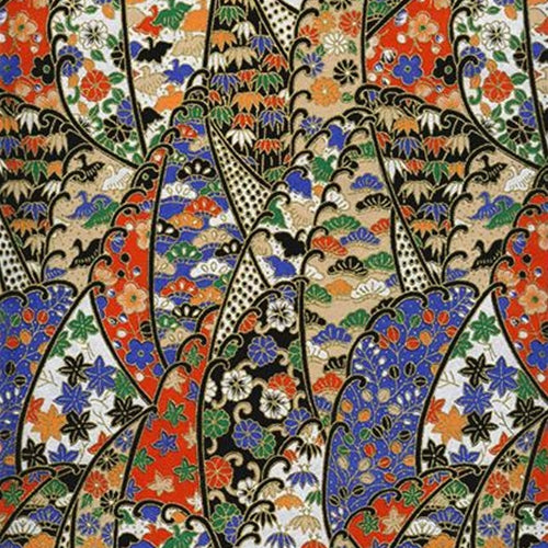 Multicolor Flowers and Leaves on Waves - 22"x31" Sheet Multicolor Flowers and Leaves on Waves - 22"x31" Sheet