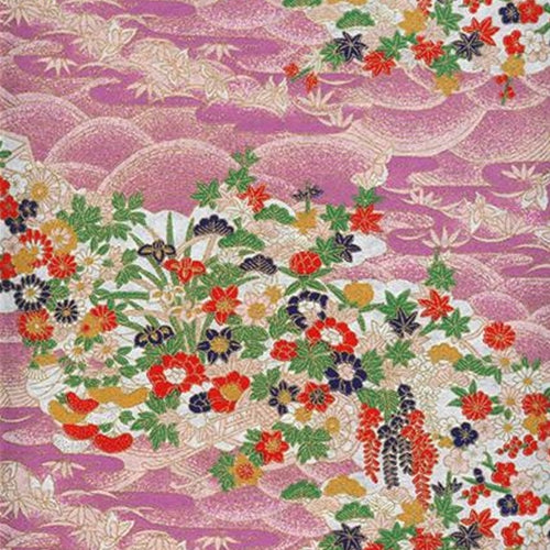 Multicolor Flowers on Pink Waves - 22"x31" Sheet Multicolor Flowers on Pink Waves - 22"x31" Sheet