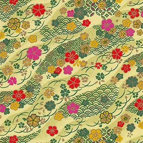 Pink, Red, Green, Yellow Flowers on Green - 19"x25" Sheet pink, red, green, yellow flowers on green - 19"x25" sheet 