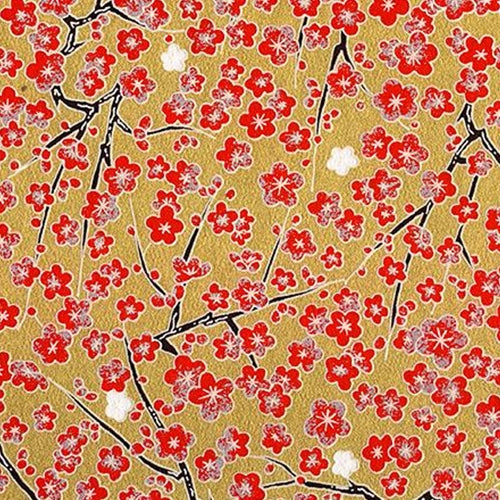 Red Blossom on Gold - 21.5"x31.5" Sheet Red Blossom on Gold - 21.5"x31.5" Sheet