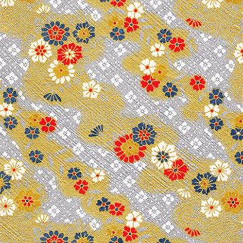 Red, White, &amp; Indigo Flowers on Gold &amp; Silver - 19"x25" Sheet red, white, &amp;amp; indigo flowers on gold &amp;amp; silver - 19"x25" sheet 