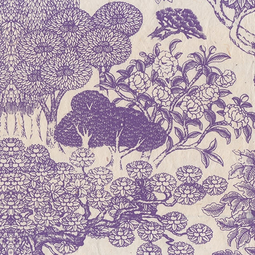 Lamali Kongpo (Paradise Garden) Printed Paper Lamali Kongpo (Paradise Garden) Printed Paper Copper on Dark Olive 20x30" Paper
