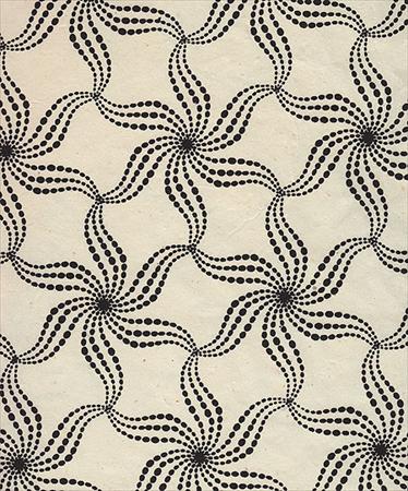 Nepalese Starfish Paper Black Starfish on Cream 20"x30" Sheet