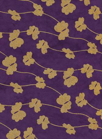 Nepalese Gold Butterfly Lokta Paper Orange 20"x30" Sheet
