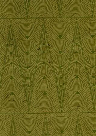 Art Deco Printed Lamali Paper black on tan - 20x30 inch sheet 