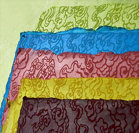 Lamali Tibetan Cloud Paper forest green 20"x30" sheet 