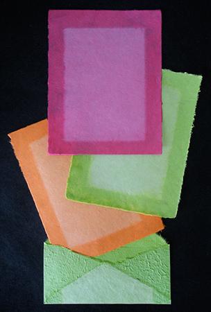 Handmade Two Tone Stationery from Thailand Tangerine Orange Stationary - Pack of Ten 8.5x11 Inch Sheets