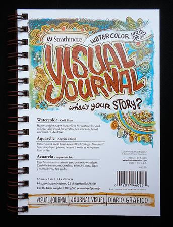 Strathmore Visual Journal - 140lb Cold Press Watercolor Paper 9x12 Inch