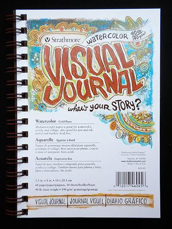 Strathmore Visual Journal - 90lb Cold Press Watercolor Paper 5.5x8 Inch