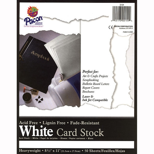 Pacon White Card Stock Pack of 100 each - 8-1/2 x 11 inch Pacon White Card Stock Pack of 100 each - 8-1/2 x 11 inch