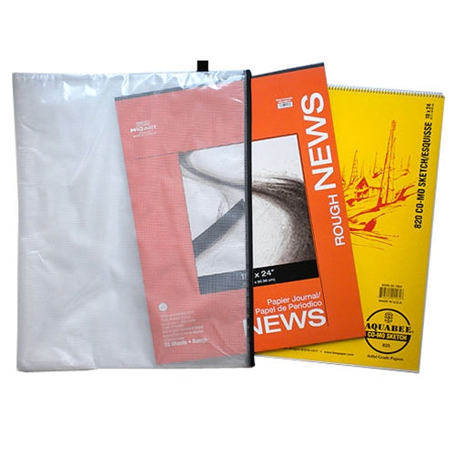 Mesh Zip Bag with 18x24 Inch Drawing &amp; Newsprint Pads Mesh Zip Bag with 18x24 Inch Drawing &amp; Newsprint Pads