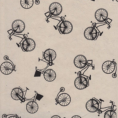 Nepalese Bicycle Papers  White on Black Paper 20"x30"