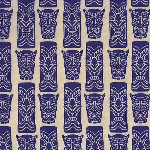 Tiki Paper from Nepal Blue Print on Natural 20"x30"