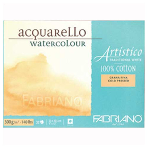 Fabriano Artistico Traditional White Watercolor Blocks 14"x20" 300G (140lb) Cold Press 15 Sheets